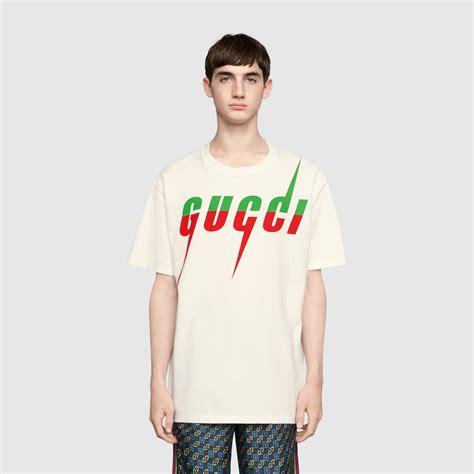 gucci t-shirt with gucci blade print|t shirt gucci original.